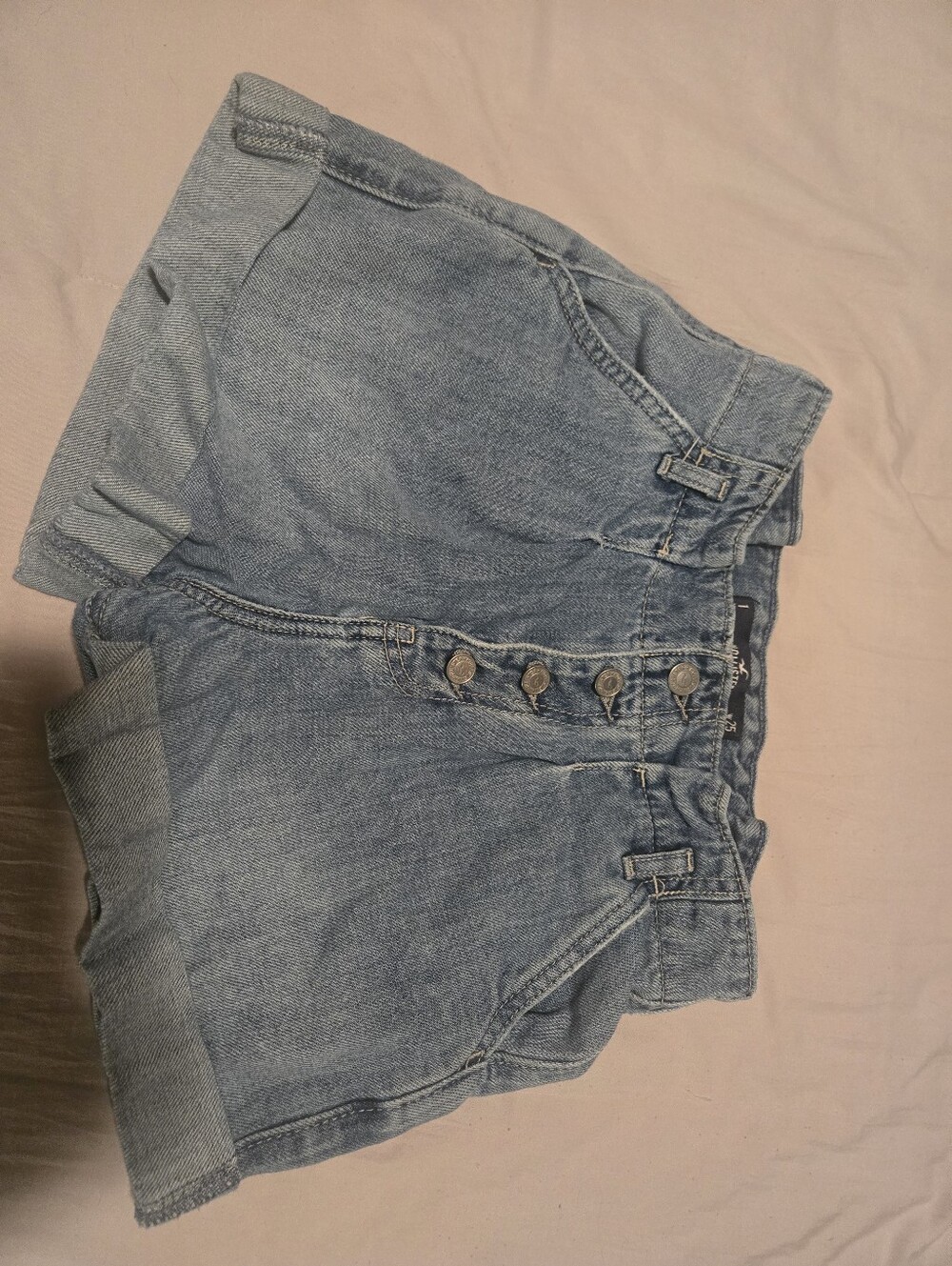 Hollister Light Blue Button-Front Denim Shorts